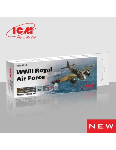 Acrylic Paint Set for WWII Royal Air Force 6 x 12 ml 
