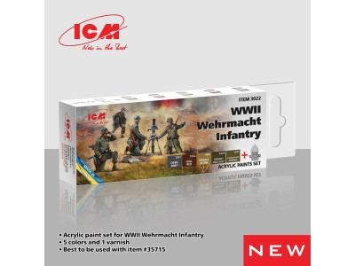 Acrylic Paint Set for WWII Wehrmacht Infantry 6 x 12 ml 