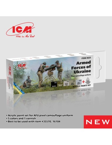 Acrylic paint set Armed Forces of Ukraine (Pixel camouflage uniform 6 x 12 ml 