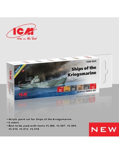Acrylic paint set for Ships of the Kriegsmarine 6 x 12 ml 
