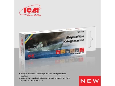 Acrylic paint set for Ships of the Kriegsmarine 6 x 12 ml 