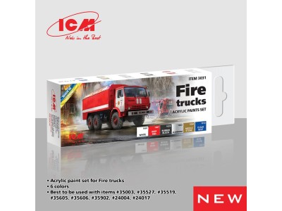 Acrylic paint set for Fire trucks 6 x 12 ml 