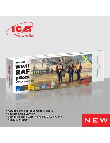 Acrylic paint set for WWII RAF pilots 6 x 12 ml 