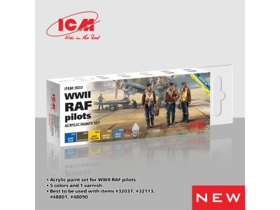 Acrylic paint set for WWII RAF pilots 6 x 12 ml 
