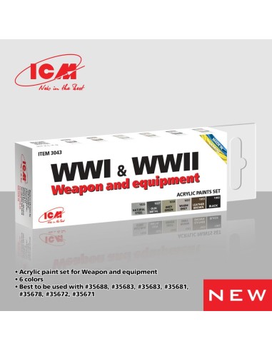 Acrylic paint set for Military outfitters 6 x 12 ml 