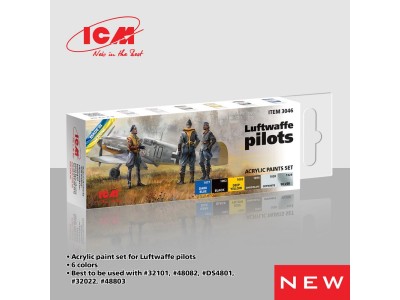 Acrylic paint set for Luftwaffe pilots 6 x 12 ml 