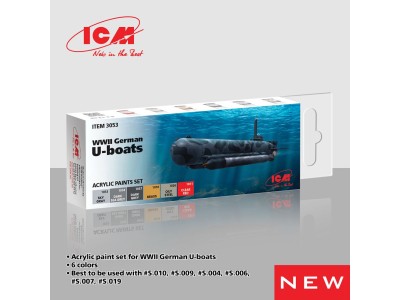 Acrylic Paint Set for WWII German U-boats  6 x12 ml 