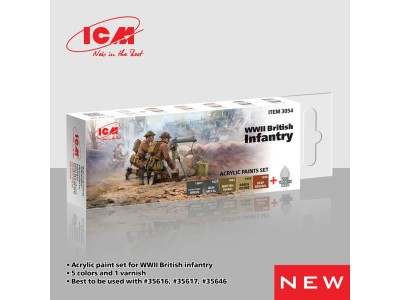Acrylic Paint Set for WWII British infantry  6 x12 ml 