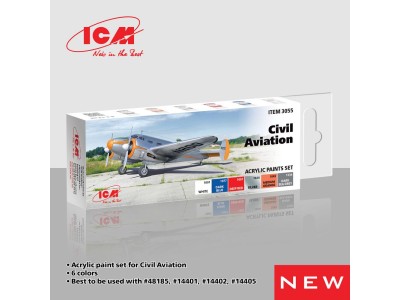 Acrylic Paint Set for Civil Aviation  6 x12 ml 