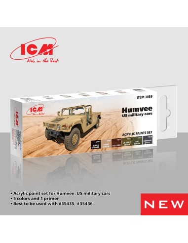 Acrylic Paint Set for Humvee. US military cars  6 x12 ml 