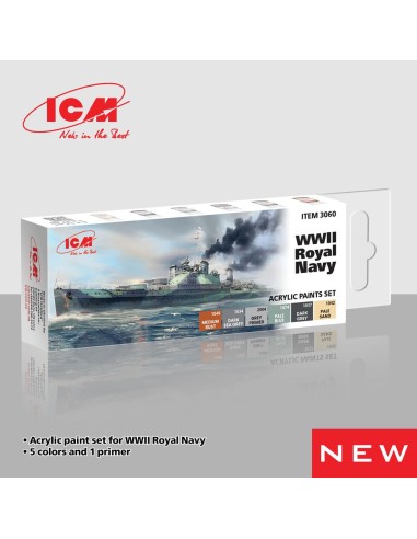 Acrylic Paint Set for WWII Royal Navy  6 x12 ml 