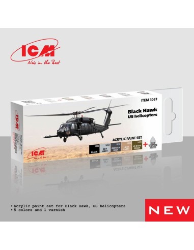 Acrylic Paint Set for Black Hawk. US helicopters  6 x12 ml 