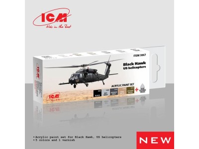 Acrylic Paint Set for Black Hawk. US helicopters  6 x12 ml 