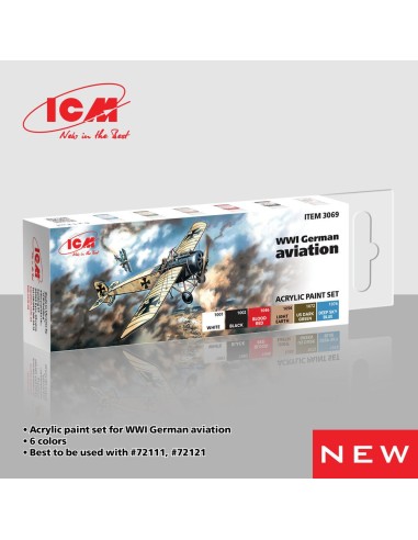 Acrylic Paint Set for WWI German aviations   6 x12 ml 