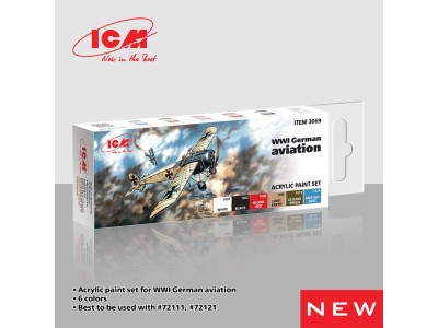 Acrylic Paint Set for WWI German aviations   6 x12 ml 