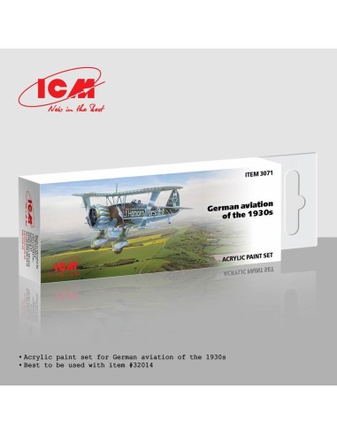 Acrylic Paint Set for German aviation of the 1930s  6 x12 ml 
