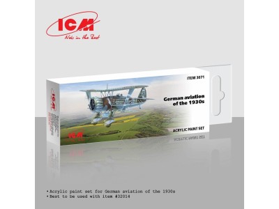 Acrylic Paint Set for German aviation of the 1930s  6 x12 ml 