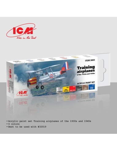 Acrylic paint set Training airplanes of the 1930s and 1940s 