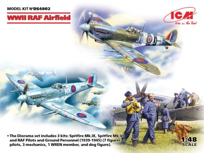 WWII RAF Airfield (Spitfire Mk.IX,Spitfire MkVII,RAF Pilots a Ground Pers(7 fig 