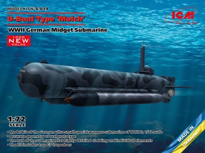U-Boat Type Molch, WWII German Midget Submarine (100% new molds) 