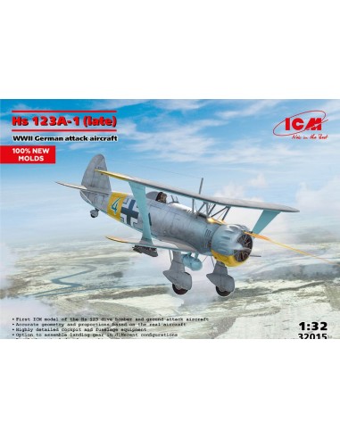 Hs 123A-1 (late), WWII German attack aircraft  (100% new molds) 