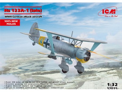 Hs 123A-1 (late), WWII German attack aircraft  (100% new molds) 