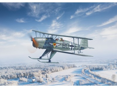 Bücker Bü 131D (winter version), WWII German Training Aircraft 