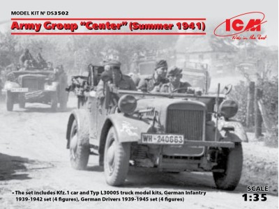 Army Group"Center"(Summer 1941)(Kfz1,Typ L3000S,German Infantry(4 figures)Ger.Drivers 