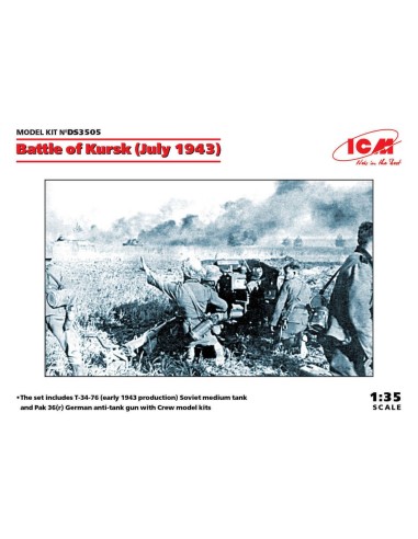 Battle of Kursk(July 1943)(T-34-76(early 1943),Pak 36(r )with Crew(4 figures)) 