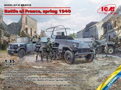 Battle of France, spring 1940. German combat vehicles 