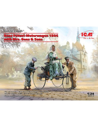 Benz Patent-Motorwagen 1886 with Mrs. Benz & Sons 