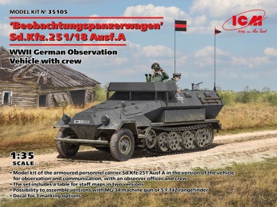 'Beobachtungspanzerwagen' Sd.Kfz.251/18 Ausf.A, WWII German Observation Vehicle with crew 