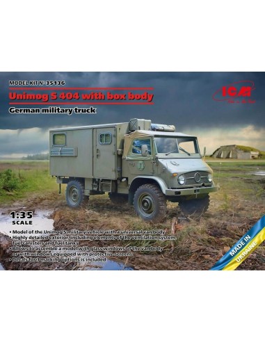 Unimog S 404 with box body,German military truck 