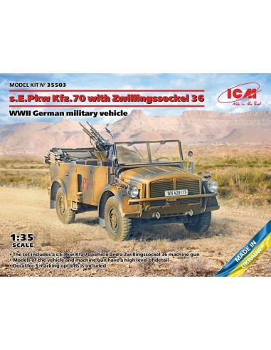 s.E.Pkw Kfz.70 with Zwillingssockel 36, WWII German military vehicle 