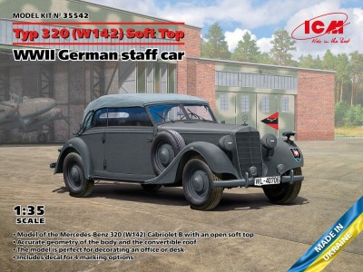 Typ 320 (W142) Cabriolet Soft Top, WWII German staff car 