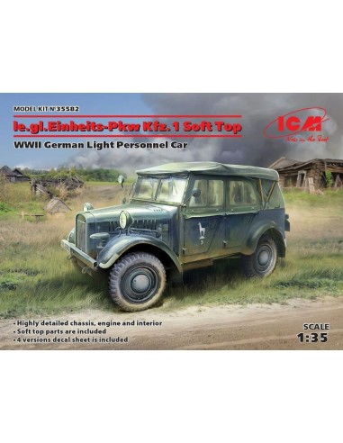 le.gl.Einheitz-Pkw Kfz.1 Soft Top,WWII German Light Personnel Car 