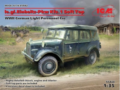 le.gl.Einheitz-Pkw Kfz.1 Soft Top,WWII German Light Personnel Car 
