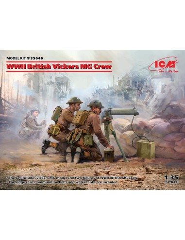 WWII British Vickers MG Crew(Vickers MG & 2 figures) 