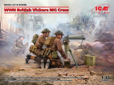 WWII British Vickers MG Crew(Vickers MG & 2 figures) 