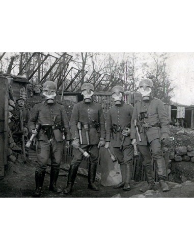 German Infantry in Gas Masks 1918 
