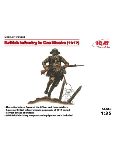 British Infantry in Gas Masks(1917)4 Figu 