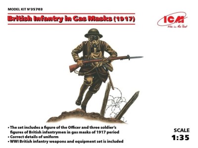 British Infantry in Gas Masks(1917)4 Figu 