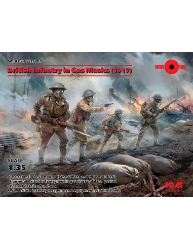 British Infantry in Gas Masks(1917)4 Figu 