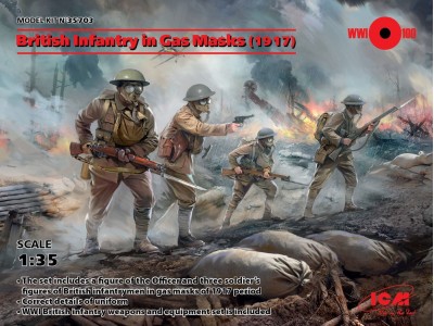 British Infantry in Gas Masks(1917)4 Figu 