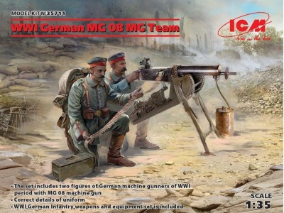 WWI German MG08 MG Team (2 figures) 