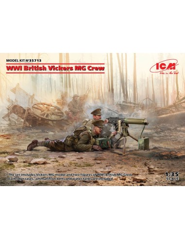 WWI British Vickers MG Crew(Vickers MG & 2figures) 