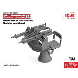 Zwillingssockel 36, WWII German Anti-aircraft Machihe gun Mount (100% new molds) 