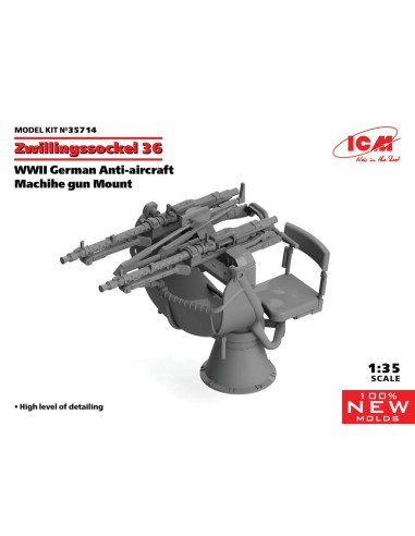 Zwillingssockel 36, WWII German Anti-aircraft Machihe gun Mount (100% new molds) 