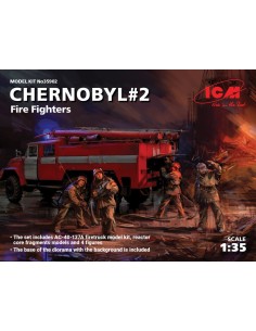 Chernobyl2. Fire Fighters(AC-40-137A firetruck&4figur&diora base w.backgrou 