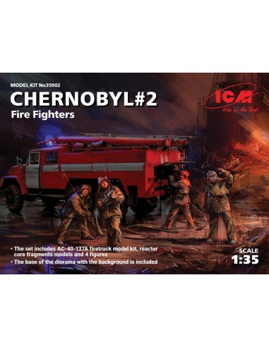 Chernobyl2. Fire Fighters(AC-40-137A firetruck&4figur&diora base w.backgrou 